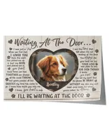 Personalized Custom Dog Pet Memorial Canvas Waiting At The Door Poem DC13 Satin Landscape Poster white 18x12in