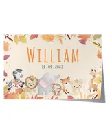 Custom Nursery Name Print Satin Landscape Poster white 18x12in