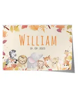 Custom Nursery Name Print Satin Landscape Poster white 18x12in
