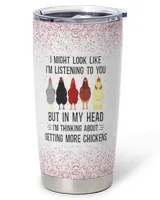 Custom Name I Might Look Like I'm Listening To You Chicken Full Printed Stainless Steel Tumbler (20oz) white 20oz