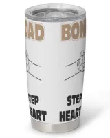 Bonusdad: Step by Step, Heart to Heart! Full Printed Stainless Steel Tumbler (20oz) white 20oz