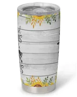 Custom Name Just A Girl Who Loves Horses Sunflower Full Printed Stainless Steel Tumbler (20oz) white 20oz