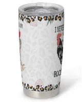 Personalized Crazy Chicken Lady Floral Full Printed Stainless Steel Tumbler (20oz) white 20oz