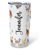 Custom Name Crazy Chicken Lady Full Printed Stainless Steel Tumbler (20oz) white 20oz Custom Name Crazy Chicken Lady Full Printed Stainless Steel Tumbler (20oz) white 20oz