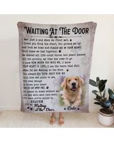 Personalized Waiting At The Door Dog Pet Memorial Blanket FBL99 Cozy Plush Fleece Blanket white 30x40in