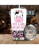 Just A Girl Who Loves Cows Full Printed Stainless Steel Tumbler (20oz) white 20oz