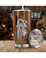 Love Horse Leather Style Full Printed Stainless Steel Tumbler (20oz) white 20oz