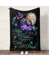 Personalized Photo Memorial My Mind Sherpa Fleece Blanket FBL136 Cozy Plush Fleece Blanket white 30x40in
