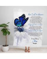 Personalized Name In Loving Memory Memorial As I Sit In Heaven Sherpa Fleece Blanket FBL120 Cozy Plush Fleece Blanket white 30x40in