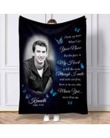 Personalized Photo Memorial I Hide My Tears Sherpa Fleece Blanket FBL131 Cozy Plush Fleece Blanket white 30x40in