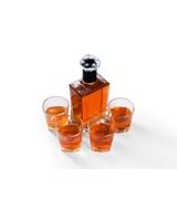 Retro Vintage Dachshund - Dog Owner Animal Lover Pet Trainer Decanter Set Full - 4 Glasses + 4 Coasters one size