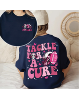 Tackle For A Cure Breast Cancer Sweatshirt, Pink Ribbon Sweatshirt, Football Breast Cancer Sweatshirt, Cancer Support Squad Shirt Gift Unisex Sweatshirt white s