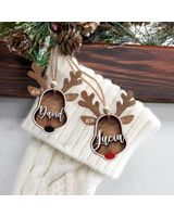 Personalize 2 layers wooden ornament - Deer Personalize 2 layers wooden ornament - Deer
