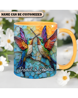Personalized Couple Hummingbirds Ceramic Accent Mug