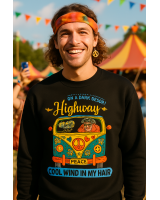 Vibes of Freedom: On a Dark Desert Highway Unisex Sweatshirt black s