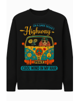 Vibes of Freedom: On a Dark Desert Highway Unisex Sweatshirt black s