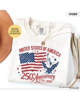 United States Of America 250th Anniversary 1776-2026 Shirt Unisex Standard T-Shirt white s