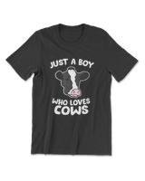 Funny Cow Farmer Son Just A Boy Who Loves Cows T-Shirt Men's Premium Tshirt black s