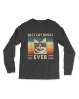 Best Cat Uncle Ever    Cat Dad Far Day Men's Long Sleeved T-Shirt black s