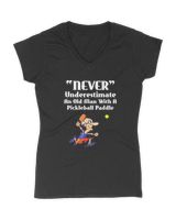 Mens Never Underestimate Old Man With Pickleball Paddle T-Shirt
