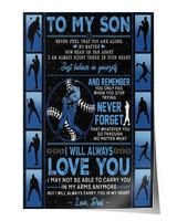 Baseball  My Son Poster/Canvas Lovely Gifts to Son from Family Satin Portrait Poster (16x24in) white 16x24in