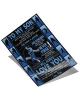 Baseball  My Son Poster/Canvas Lovely Gifts to Son from Family Satin Portrait Poster (16x24in) white 16x24in