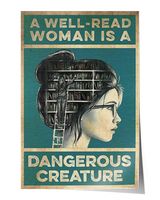 A Well-Read Woman Satin Portrait Poster (12x18in)