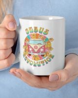 Jesus - Revolution People Retro Van Bus Christian Faith White Mug white 11oz