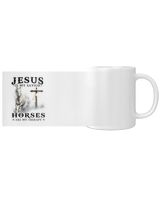 Jesus is my savior horses are my therapy White Mug white 11oz