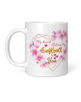 Valentine Mug- For Softball Lovers- Softball Mug Gifts White Mug white 11oz