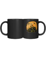 Black Cat Pumpkin Moon Halloween Costume Cat Lover Men Women TShirt Black Mug 11oz black 11oz