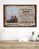 A ma femme Ready To Hang Canvas (36X24 inch) white 36x24in