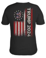 TRUMP 2024 Unisex Jersey SS V-Neck T-Shirt black s