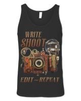 Write Shoot Edit Repeat Steampunk Flash Filmmaker Unisex Jersey Tank black xs
