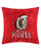 Merry Pigmas (Suede pillow) Faux Suede Pillow (Dual Sided) red 16x16in