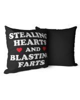 Stealing Hearts and Blasting Farts Shirt, Hoodie, Tank Top Cotton Drill Pillow (Dual Sided) black 16x16in