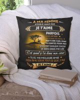 À ma Femme Cotton Drill Pillow (Dual Sided) black 16x16in