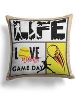 Wildcats Softball- Softball Pillow- Pillow Decor Cotton Drill Pillow (Dual Sided) white 16x16in