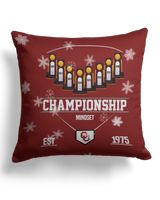 Softball Pillow- Oklahoma Softball- Championship Mindset Cotton Drill Pillow (Dual Sided) white 16x16in