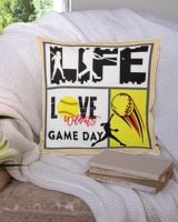 Wildcats Softball- Softball Pillow- Pillow Decor Cotton Drill Pillow (Dual Sided) white 16x16in