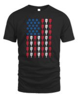 Pickleball American Flag 4Th Of July 2024 USA Unisex Standard T-Shirt (Overnight) black s