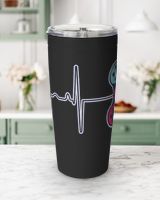 Game Heartbeat Funny Gift Viking Tumbler (20oz) black 20oz