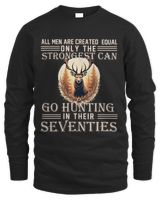 ALL MEN ARE CREATED EQUAL ONLY THE STRONGEST CAN GO HUNTING Men's Long Sleeved T-Shirt black s