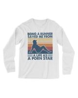 being a runner saved me from a life of a porn star Men's Long Sleeved T-Shirt white s