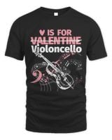 Cello Player Cellist String Instruments St. Valentines Day Unisex Standard T-Shirt black s