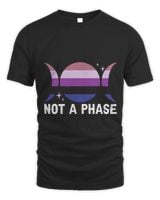 Gender Fluid Moon Non Binary Neutral Pride Not A Phase Unisex Standard T-Shirt black s