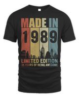 Made In 1989 Limited Edition Unisex Standard T-Shirt black s