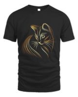 cat sad Unisex Standard T-Shirt black s