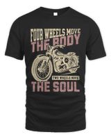 Four Wheels Move The Body, Two Wheels Move The Soul Shirt, Motorcycle Shirt, Gift For Rider Bike, Shirt For Men, Motorcycle Lover Gift Unisex Standard T-Shirt black s