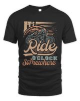 It's Ride O'clock Somewhere Shirt, Motorcycle Shirt, Motorcycle Gifts For Men, Women, Gift For Motorcycle Lover Unisex Standard T-Shirt black s